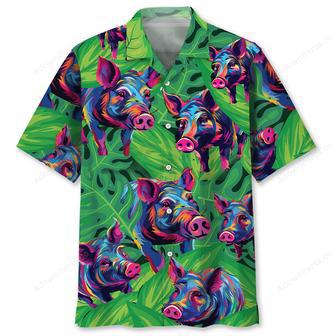 Colorful Art Graffiti Style Pig Hawaiian Shirt | Newhawaiianshirts CA