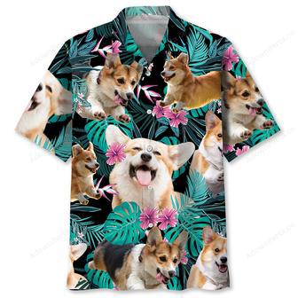 Corgi Tropical Flower Hawaiian Shirt | Newhawaiianshirts DE