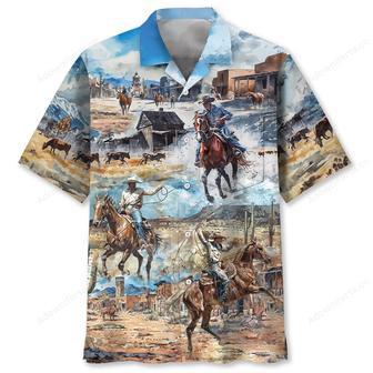 Cowboy Life Vintage Art Pocket Hawaiian Shirt | Newhawaiianshirts