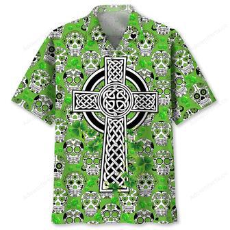 Cross Skull Irish St.Patrick Day Hawaiian Shirt | Newhawaiianshirts UK