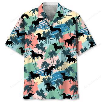 Dachshund Coconut Palm Hawaiian Shirt | Newhawaiianshirts