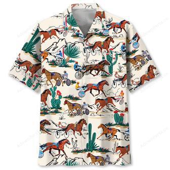 Desert Horse Harness Racing Hawaiian Shirt | Newhawaiianshirts AU