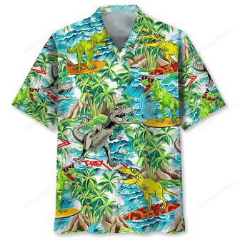 Dinosaur Surfing Hawaiian Shirt | Newhawaiianshirts DE