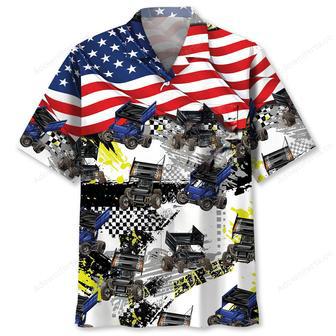 Dirt Track Racing Sprint Car USA Hawaiian Shirt | Newhawaiianshirts CA