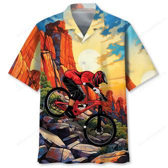 Down Hill With Mountain Bike Hawaiian Shirt | Newhawaiianshirts UK