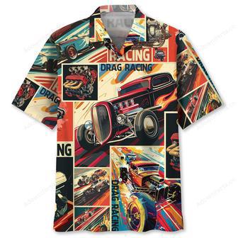 Drag Racing Retro Magazine Hawaiian Shirt | Newhawaiianshirts CA