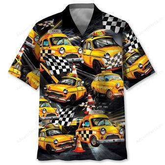 Drag Racing Yellow Taxi Car Hawaiian Shirt | Newhawaiianshirts