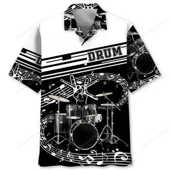 Drum Black & White Hawaiian Shirt | Newhawaiianshirts