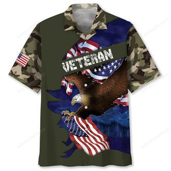 Eagle Camouflage Patriotic Day Hawaiian Shirt | Newhawaiianshirts UK