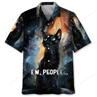 Ew People Black Cat Hawaiian Shirt | Newhawaiianshirts UK