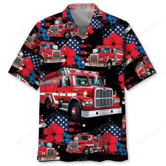 Fire Truck American Hawaiian Shirt | Newhawaiianshirts UK