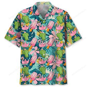 Flamingo Pink Ice Cream Hawaiian Shirt | Newhawaiianshirts CA