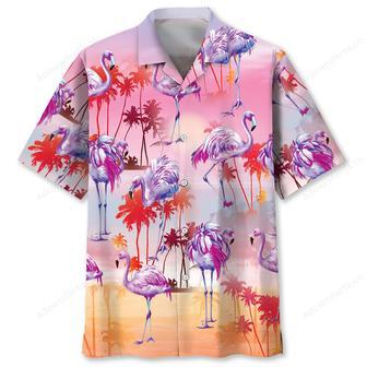 Flamingo Purple Beach Hawaiian Shirt | Newhawaiianshirts DE