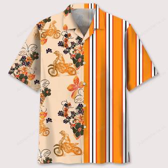 Floral Stripes Motocross Hawaiian Shirt | Newhawaiianshirts AU