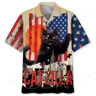 Funny America Black Cat Hawaiian Shirt | Newhawaiianshirts CA