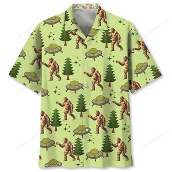 Funny Bigfoot UFO Hawaiian Shirt | Newhawaiianshirts UK