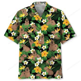 Funny Capybara Tropical Flower Hawaiian Shirt | Newhawaiianshirts UK