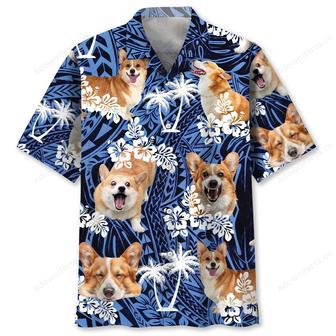 Funny Corgi Dog Face Hawaiian Shirt | Newhawaiianshirts AU