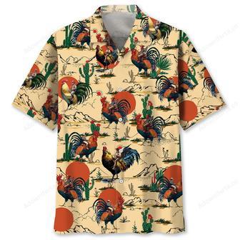 Funny Cowboy Riding Rooster Hawaiian Shirt | Newhawaiianshirts CA