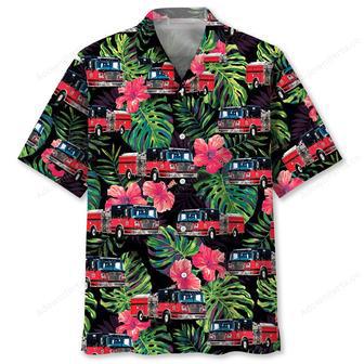 Funny Firefighter Truck Hawaiian Shirt | Newhawaiianshirts UK