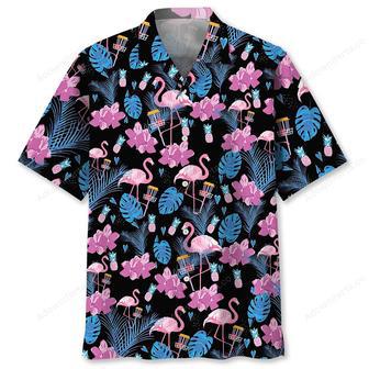 Funny Flamingo And Disc Golf Hawaiian Shirt | Newhawaiianshirts CA