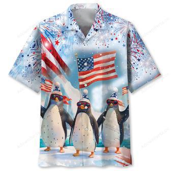 Funny Penguin Happy July Hawaiian Shirt | Newhawaiianshirts