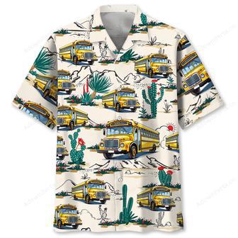 Funny School Bus Desert Hawaiian Shirt | Newhawaiianshirts UK