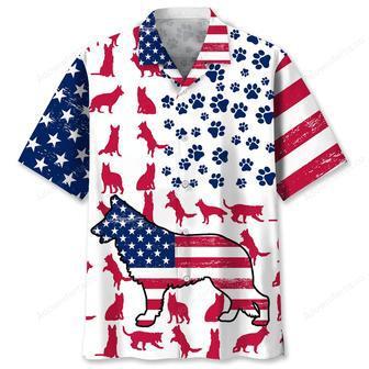 German Shepherd Usa Flag Hawaiian Shirt | Newhawaiianshirts UK