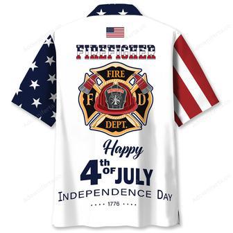 Happy of July USA Firefighter Hawaiian Shirt | Newhawaiianshirts UK