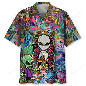 Hippie Alien Mushroom Hawaiian Shirt | Newhawaiianshirts UK