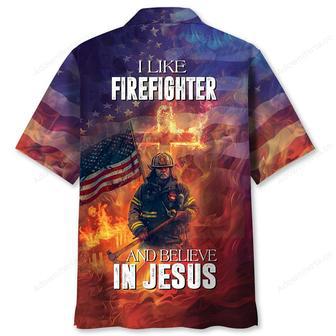 I Like Firefighter and Believe In Jesus Hawaiian Shirt | Newhawaiianshirts AU