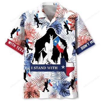 I Stand With Texas Bigfoot Hawaiian Shirt | Newhawaiianshirts AU