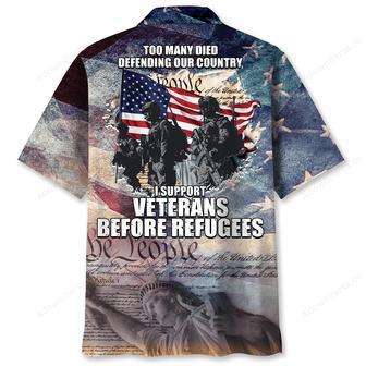 I Support Veterans Before Refugees Hawaiian Shirt | Newhawaiianshirts DE