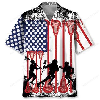 Lacrosse American Flag Hawaiian Shirt | Newhawaiianshirts UK