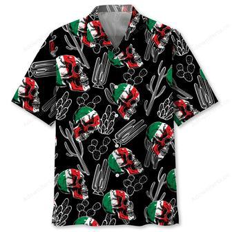 Mexico Flag Skull Hawaiian Shirt | Newhawaiianshirts UK