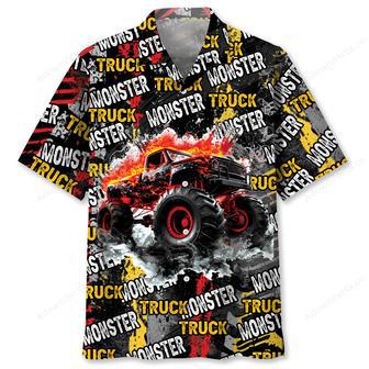 Monster Truck Fire Hawaiian Shirt | Newhawaiianshirts