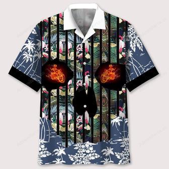 motorcycle flower skull hawaiian shirt | Newhawaiianshirts AU