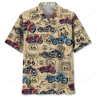 Motorcycle Route 66 Inspiration Hawaiian Shirt | Newhawaiianshirts UK