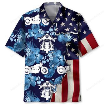 motorcycle tropical us flag hawaiian shirt | Newhawaiianshirts UK