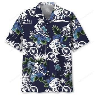 Mountain Bike Blue Nature Hawaiian Shirt | Newhawaiianshirts AU