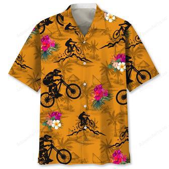 mountain bike orange tropical hawaiian shirt | Newhawaiianshirts UK