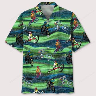 mountain bike seamless pattern hawaiian shirt | Newhawaiianshirts