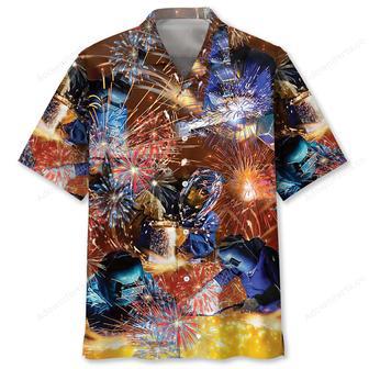 Patriotic Welder Hawaiian Shirt | Newhawaiianshirts UK