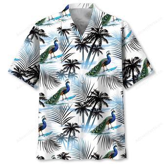 Peacock Surfing Funny Hawaiian Shirt | Newhawaiianshirts DE