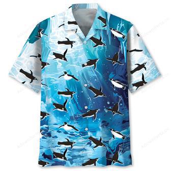 Penguin Ice Under Water Hawaiian Shirt | Newhawaiianshirts CA