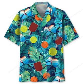 Pickleball Tropical Green Hawaiian Shirt | Newhawaiianshirts DE