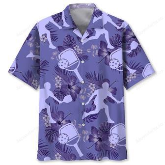 Pickleball Very Peri Tropical Hawaiian Shirt | Newhawaiianshirts DE