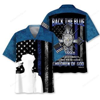 Police Back The Blue Children Of God Hawaiian Shirt | Newhawaiianshirts AU