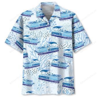 Pontoon Boat Blue Hawaiian Shirt | Newhawaiianshirts AU