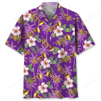 Purple Palm Tree Trumpet Hawaiian Shirt | Newhawaiianshirts DE